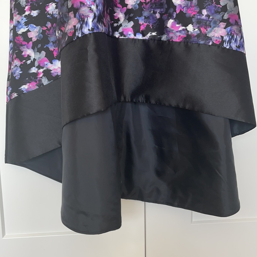 Cold Shoulder Mikado High/Low Hem Gown - Picture 5 of 6